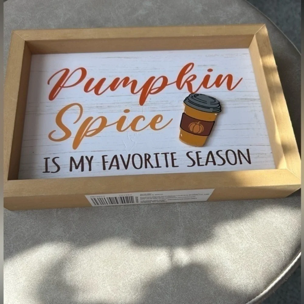 ✨NWT Fall Football 🏈 Season - pumpkin Spice decor wooden sign  plaque